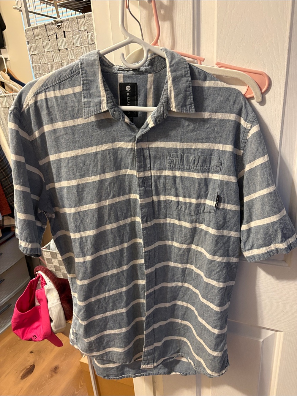 Billabong Casual Striped Short-Sleeve Shirt - Blue & White